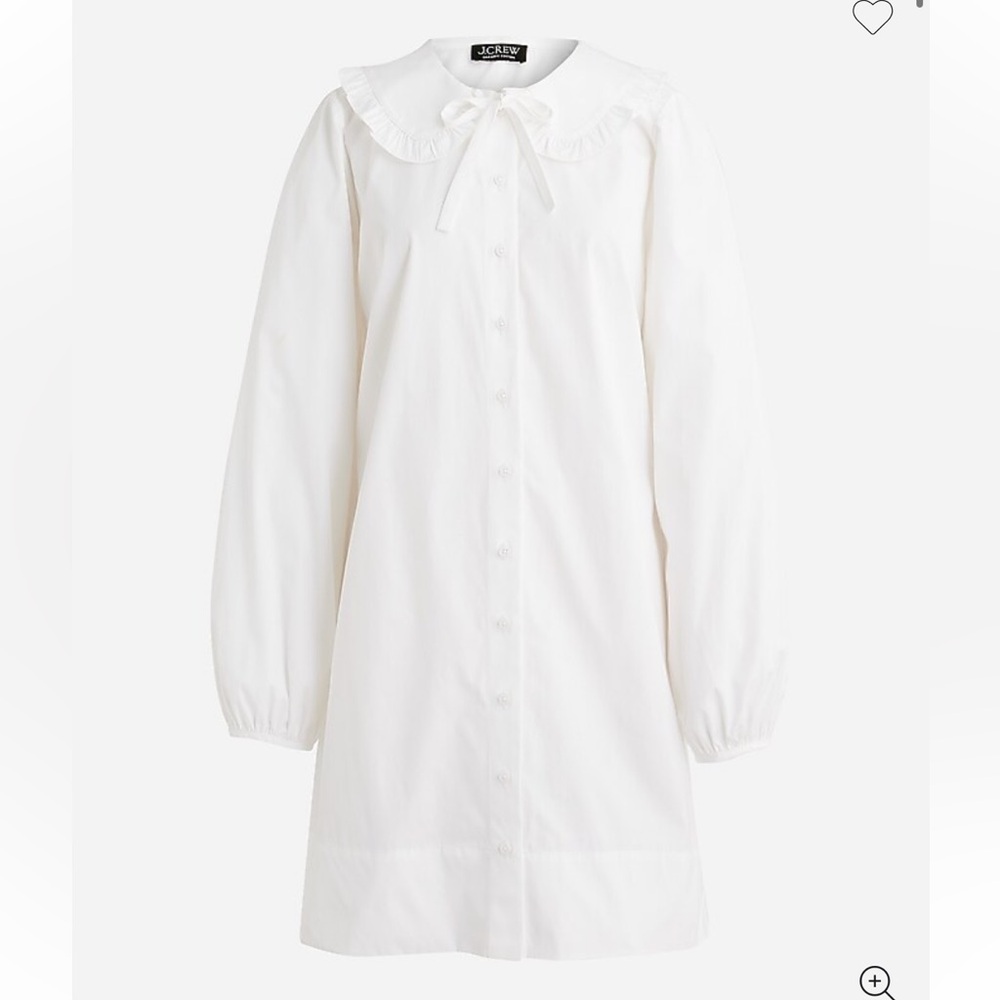 J. Crew Ruffle-collar mini shirt-dress in cotton poplin